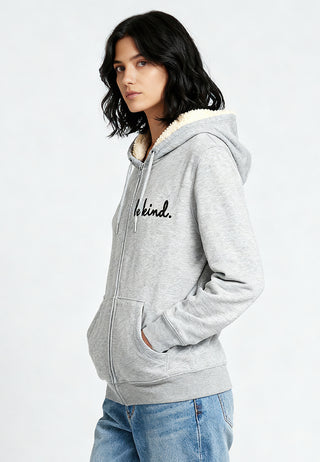 Hoodie Sherpa Brodé "Be Kind"