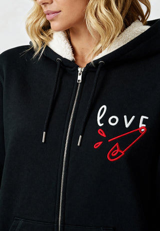 Hoodie Sherpa Brodé "Love"