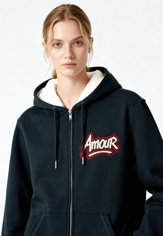 Hoodie Sherpa Brodé "Amour"