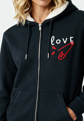Hoodie Sherpa Brodé "Love"