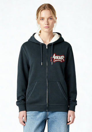 Hoodie Sherpa Brodé "Amour"