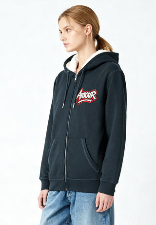 Hoodie Sherpa Brodé "Amour"