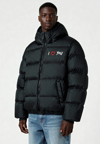 Doudoune Oversize Brodée "I Love You"
