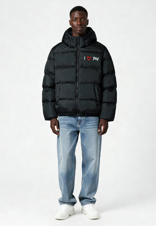 Doudoune Oversize Brodée "I Love You"