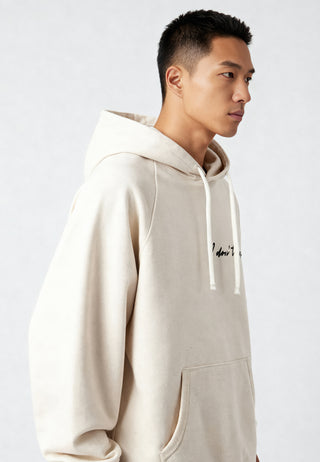 Hoodie Raglan Brodé "I Don't Care"