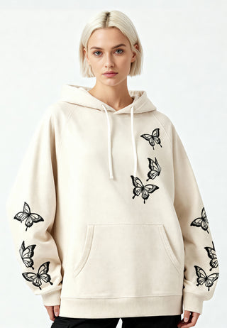 Hoodie Raglan Brodé "Butterflies"