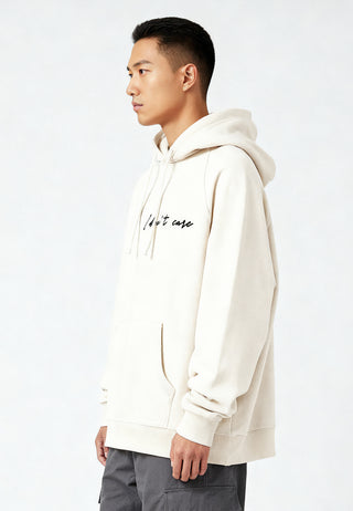 Hoodie Raglan Brodé "I Don't Care"