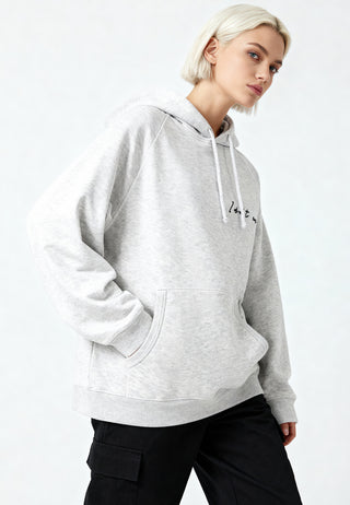 Hoodie Raglan Brodé "I Don't Care"