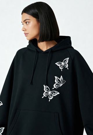 Hoodie Raglan Brodé "Butterflies"