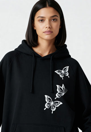 Hoodie Raglan Brodé "Butterflies"