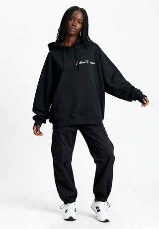 Hoodie Raglan Brodé "I Don't Care"