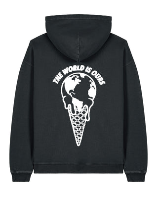 Hoodie Oversize Brodé "The World Is Ours" - Mira Paris