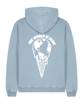 Hoodie Oversize Brodé "The World Is Ours" - Mira Paris