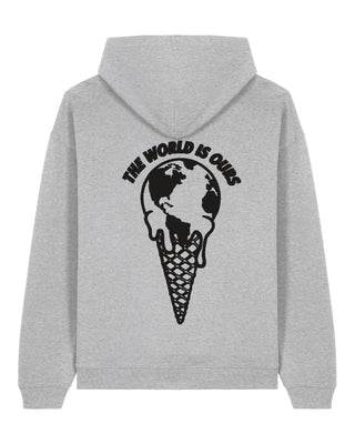 Hoodie Oversize Brodé "The World Is Ours" - Mira Paris