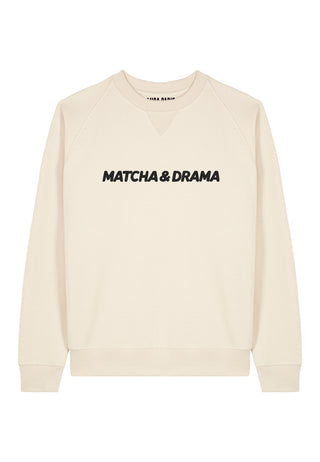 Sweatshirt Raglan Brodé "Matcha & Drama"