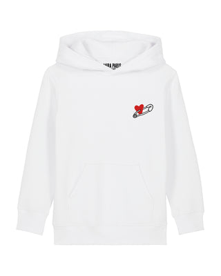 Hoodie Kids Brodé "Coeur Pins"