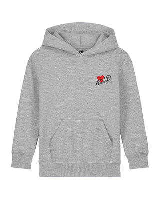 Hoodie Kids Brodé "Coeur Pins"