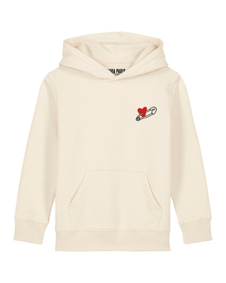 Hoodie Kids Brodé "Coeur Pins"