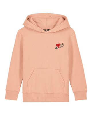 Hoodie Kids Brodé "Coeur Pins"