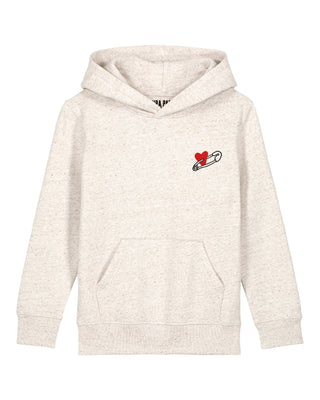 Hoodie Kids Brodé "Coeur Pins"