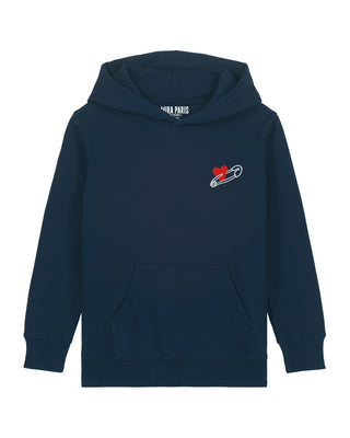 Hoodie Kids Brodé "Coeur Pins"