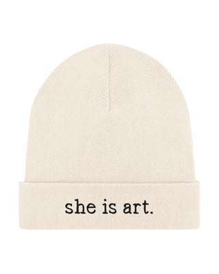 Beanie Classic Brodé "She is Art"