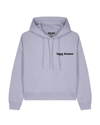 Cropped Hoodie Brodé "Happy Dreamer"