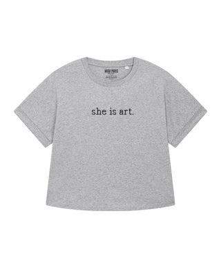 T-shirt Oversize Brodé "She Is Art"