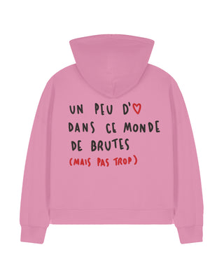 Cropped Hoodie à Zip Brodé "Brute"