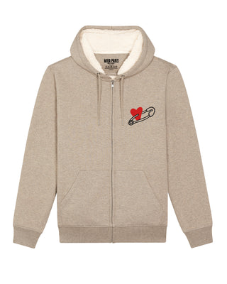 Hoodie Sherpa Brodé "coeur pins"