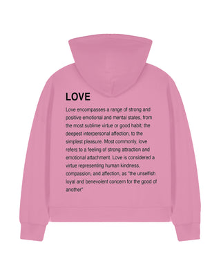 Cropped Hoodie à Zip Brodé "Love Definition"