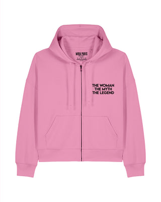 Cropped Hoodie à Zip Brodé "Legend"