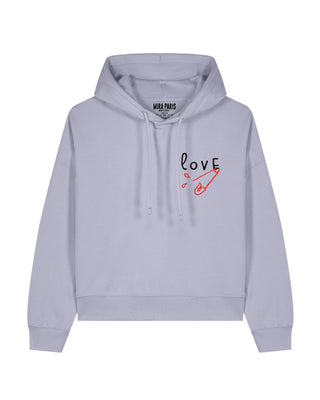 Cropped Hoodie Brodé "Love"