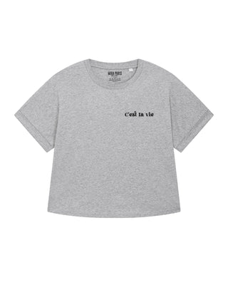 T-shirt Oversize Brodé "C'est La Vie"