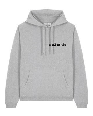 Hoodie Oversize Brodé "C'est La Vie"