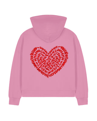 Cropped Hoodie à Zip Brodé "Corazon"