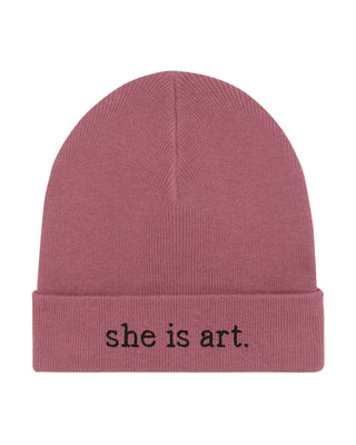 Beanie Classic Brodé "She is Art"