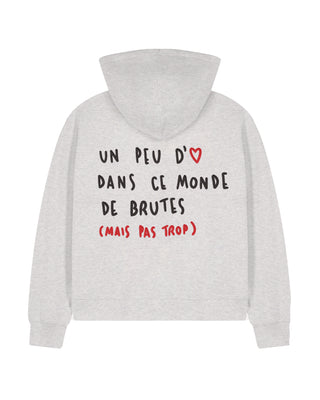 Cropped Hoodie à Zip Brodé "Brute"