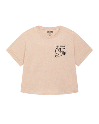 T-shirt Oversize Brodé "Libre Comme L'Air"