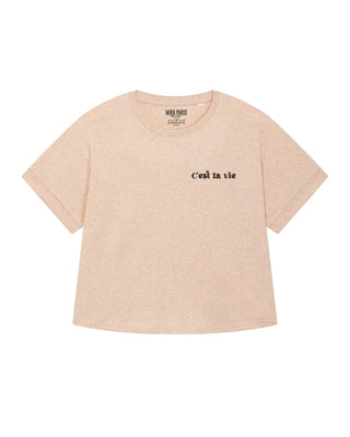 T-shirt Oversize Brodé "C'est La Vie"