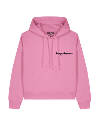 Cropped Hoodie Brodé "Happy Dreamer"