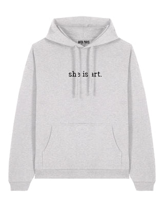 Hoodie Oversize Brodé "She Is Art"