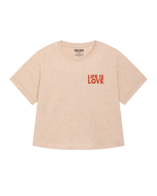 T-shirt Oversize Brodé "Life is Love"