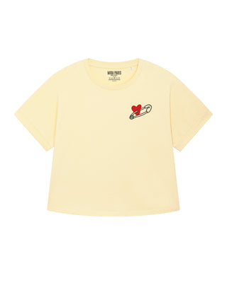 T-shirt Oversize Brodé "Coeur Pins"