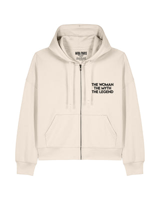 Cropped Hoodie à Zip Brodé "Legend"