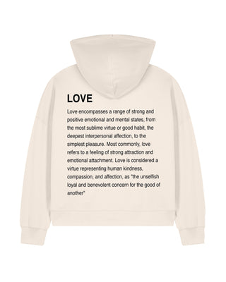 Cropped Hoodie à Zip Brodé "Love Definition"