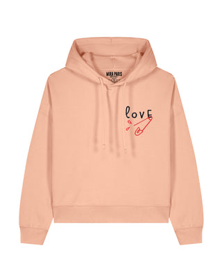 Cropped Hoodie Brodé "Love"