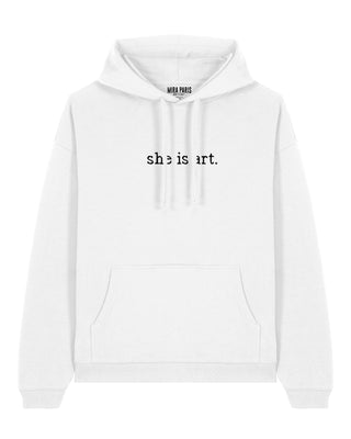 Hoodie Oversize Brodé "She Is Art"