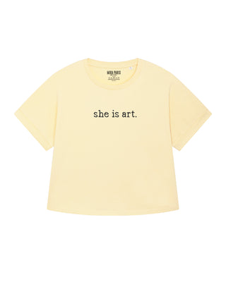 T-shirt Oversize Brodé "She Is Art"