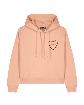 Cropped Hoodie Brodé "Amour"